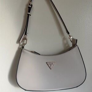 GUESS Beige Shoulder Bag with Black Accents